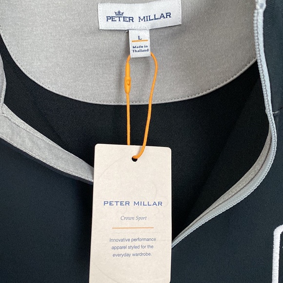 Peter Millar Perth Performance Quarter Zip Large Black TPC Scottsdale 16 - Picture 6 of 7